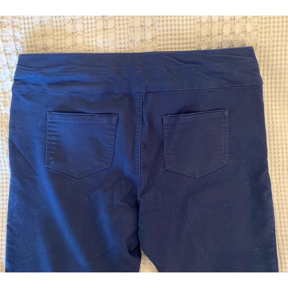 Style & Co Navy Pants Size 12 Crisscross Detail at Ankle ++ Stretch Cropped - Picture 5 of 10